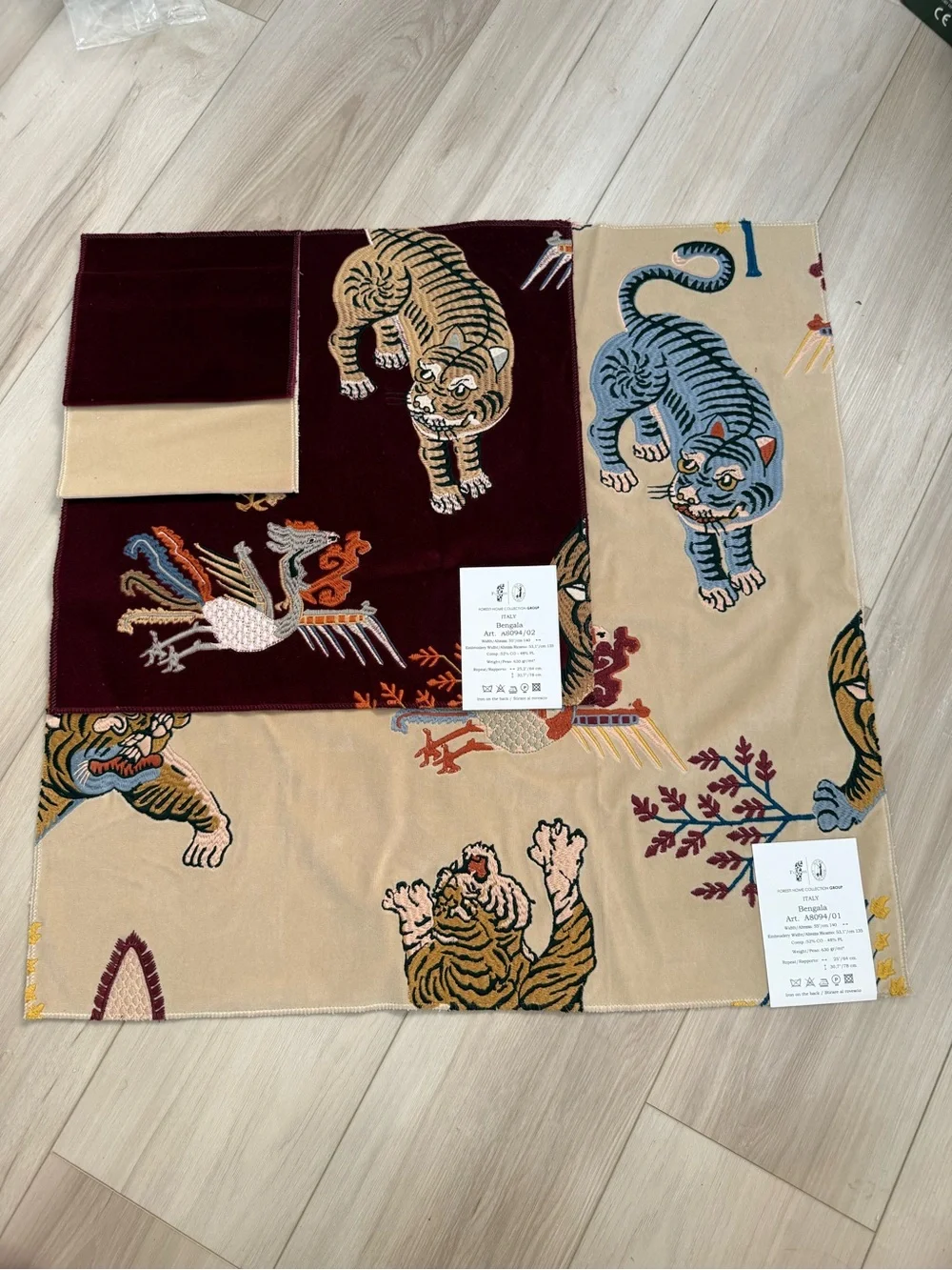 Foresti Bengala A8094 Italian Designer Upholstery Fabric Sample NWT